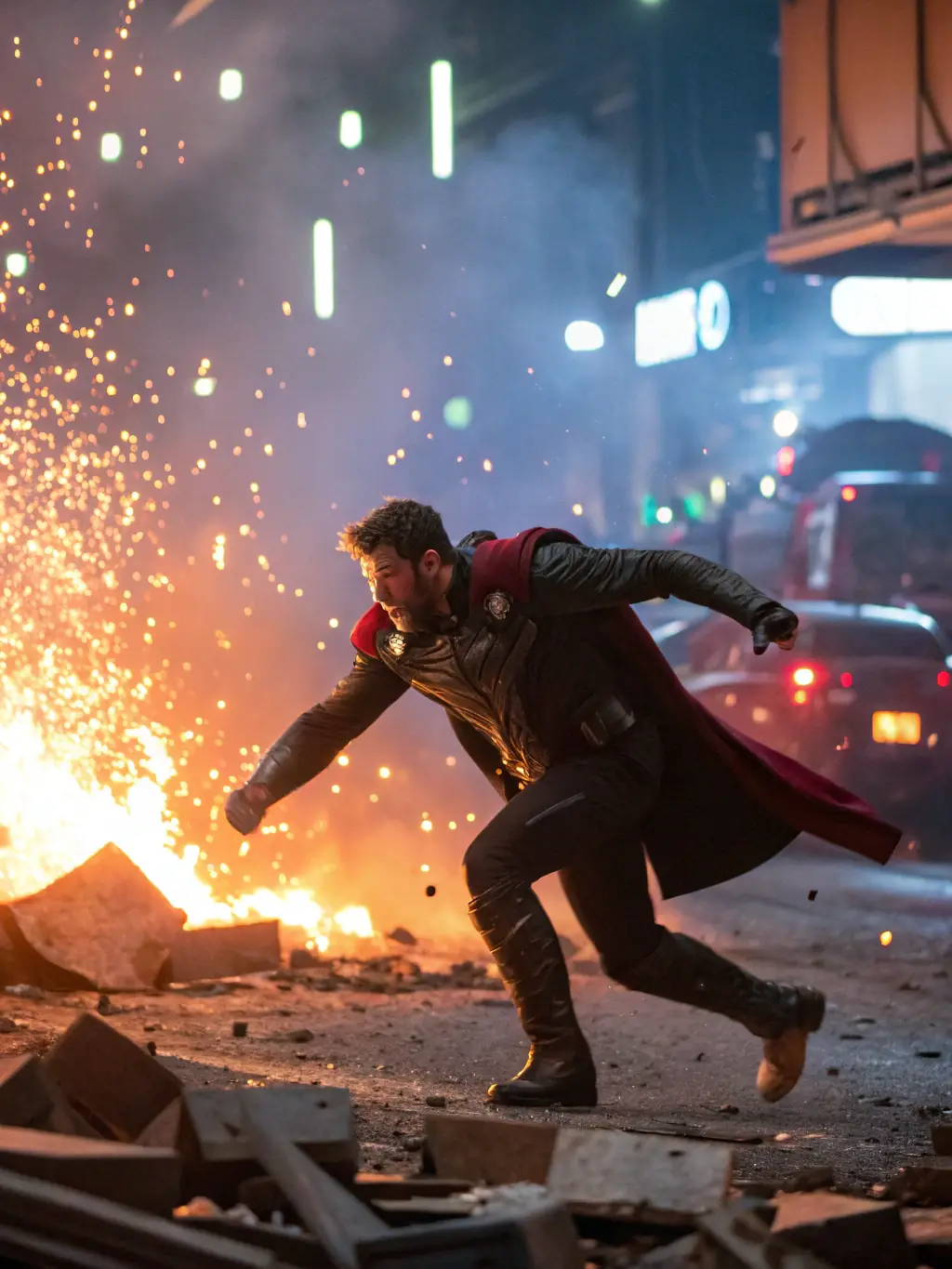 A dramatic still from a recent action movie, showcasing a high-stakes scene with explosions and intense characters, representing the Action category on Filmes Completo.