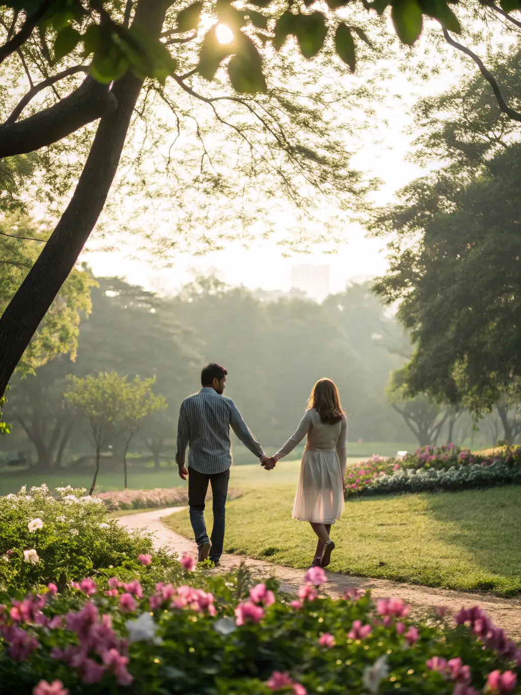 A romantic scene from a popular romantic comedy, featuring two lead characters sharing a tender moment, representing the Romance category on Filmes Completo.