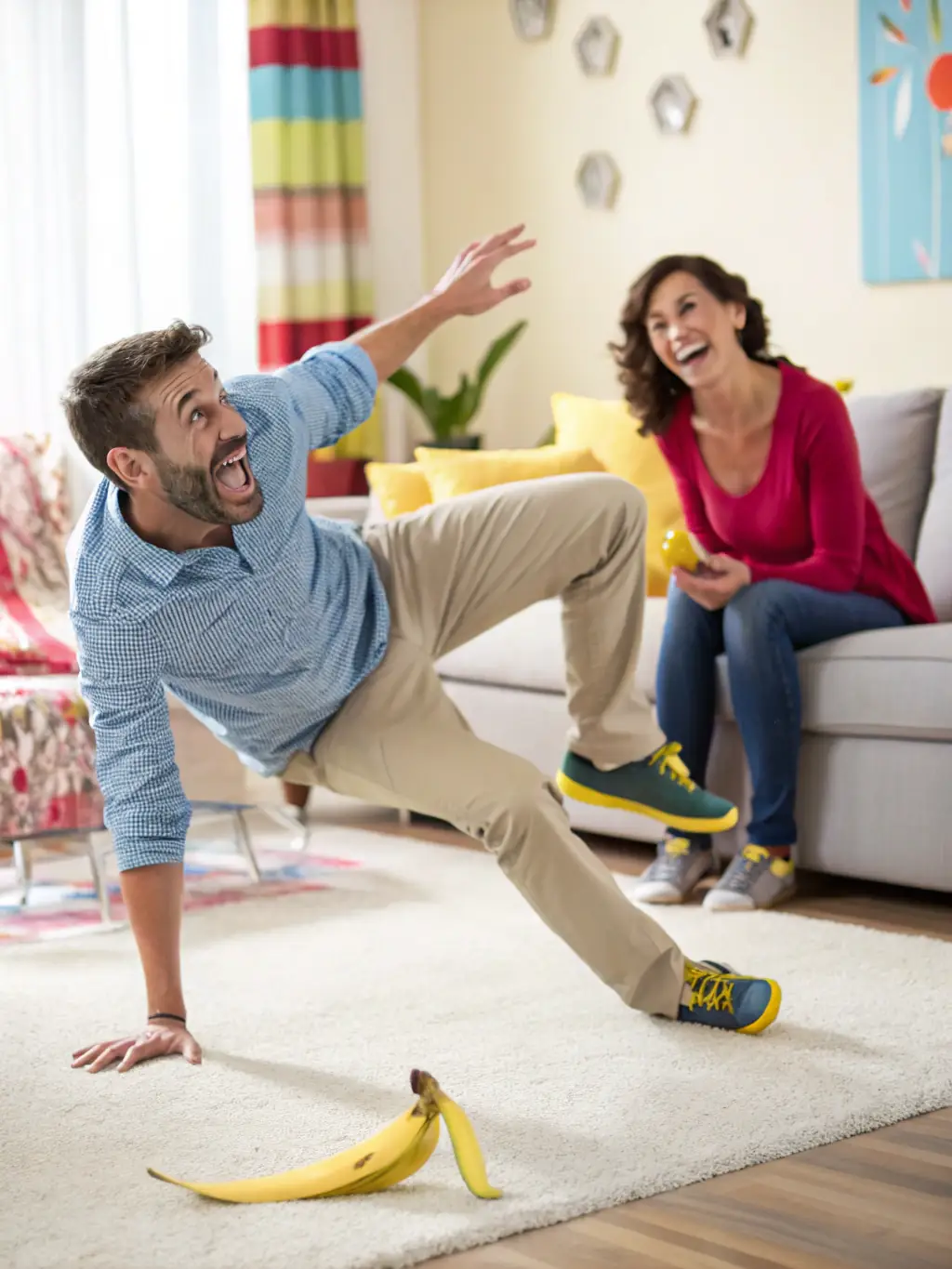 A humorous scene from a comedy movie, showing characters in a funny situation with exaggerated expressions, representing the Comedy category on Filmes Completo.