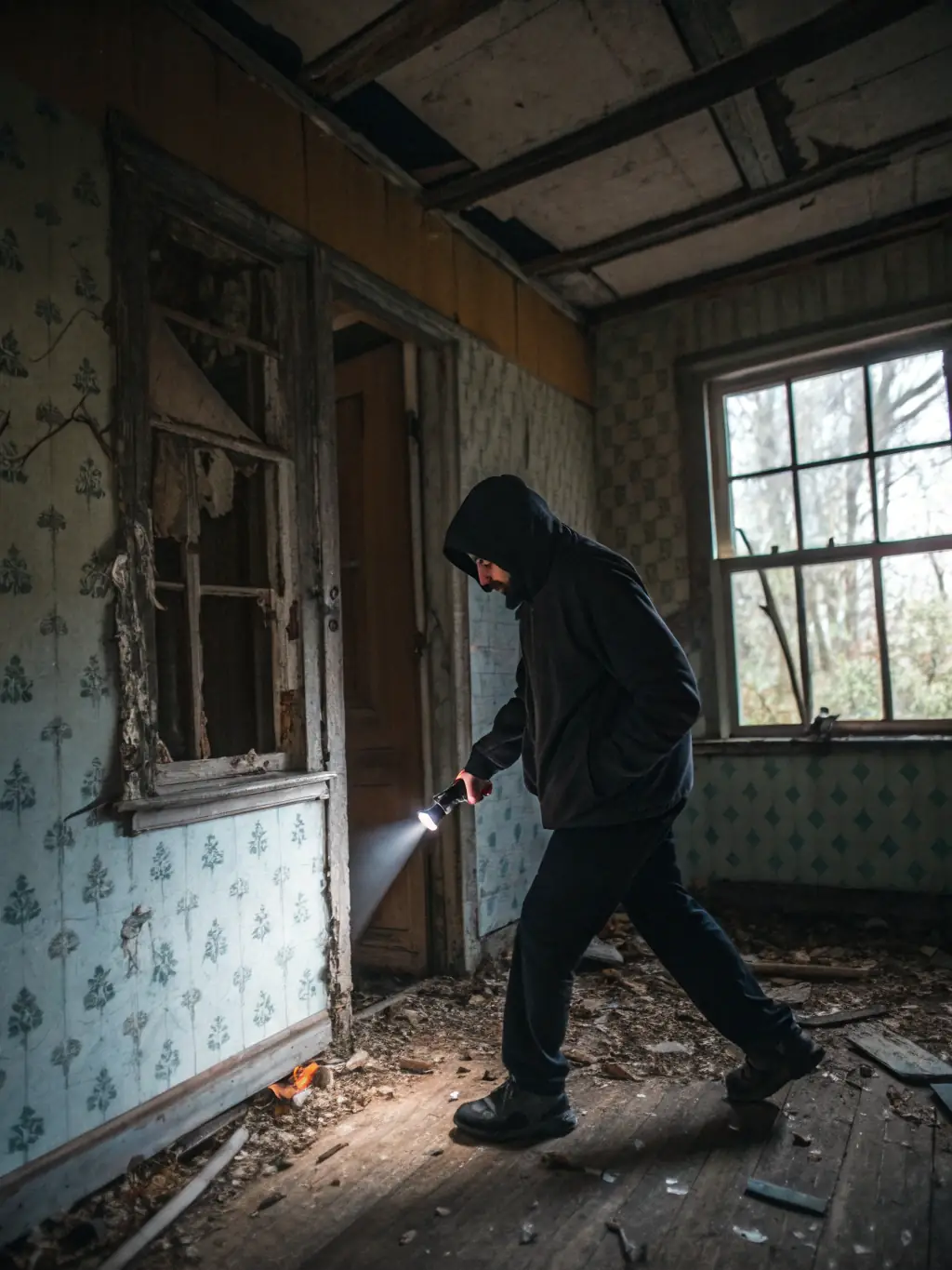 A suspenseful image from a horror movie, depicting a dark and eerie setting with a lurking figure in the shadows, representing the Horror category on Filmes Completo.