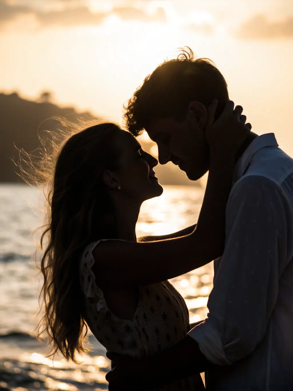 A romantic scene from a popular romantic comedy, featuring two characters sharing a tender moment in a beautifully lit setting, representing the Romance category on Filmes Completo.